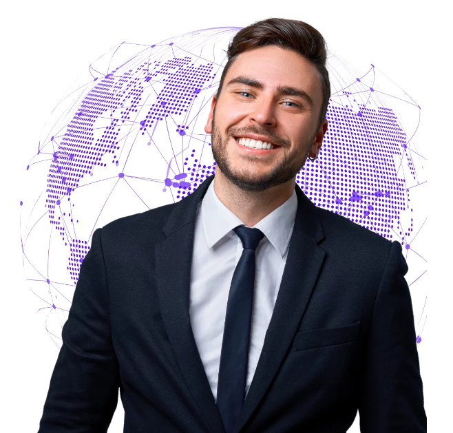 Professional smiling in a suit